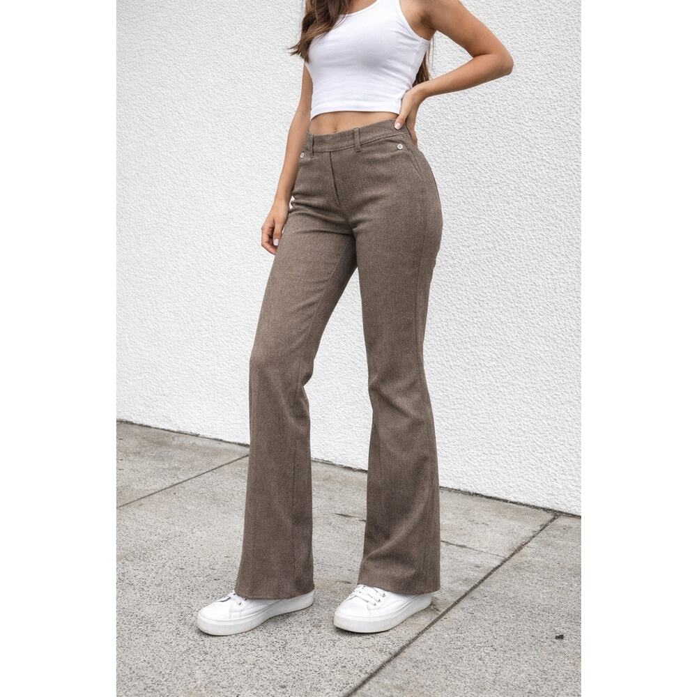 Studio 253 Women's Brown Herringbone Career Dress Pants Size 16 ￼